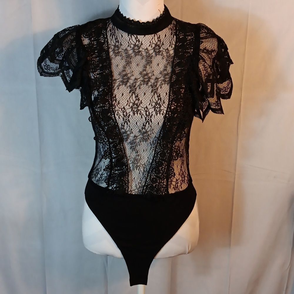 Haute Monde Lace High Neck Body Suit - Picture 7 of 7